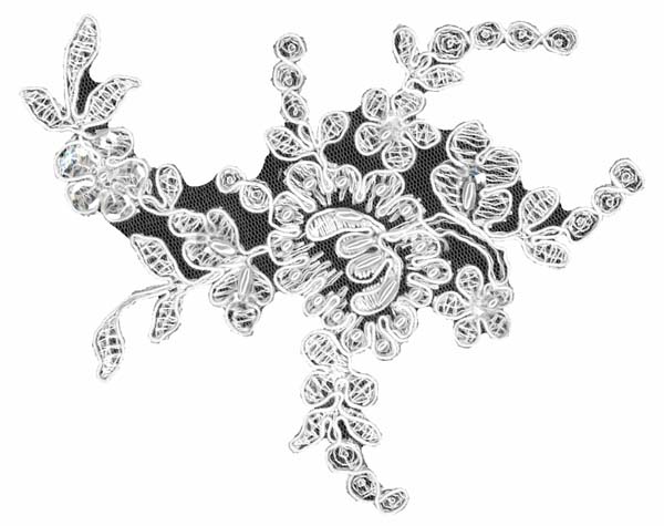 CORDED BEADED MOTIF - WHITE